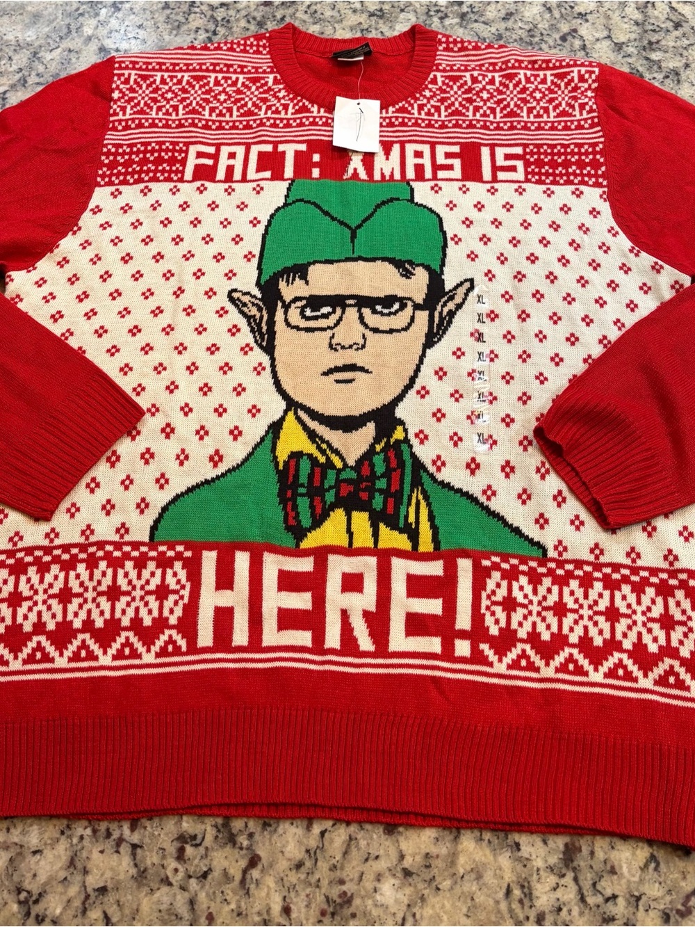 Kohl's Dwight Shrute Christmas Elf Crewneck Sweater